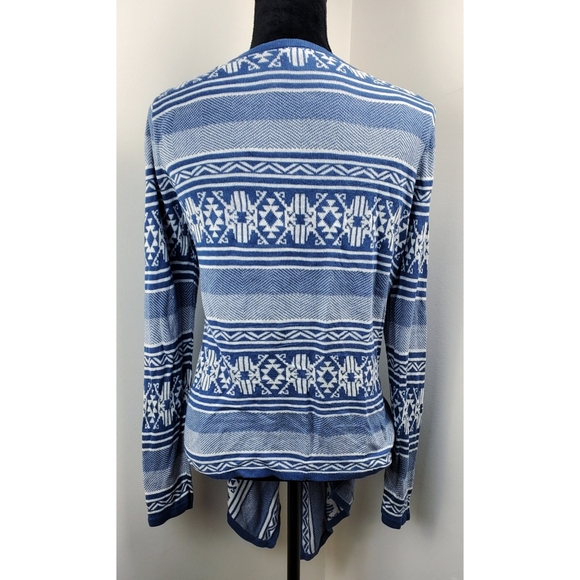 Aztec Tribal Print Waterfall Knit Cardigan - Picture 3 of 7